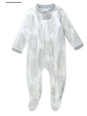 Honest Baby 6-9 Months Long Sleeve Sleep N Play Footed Pajamas / Palm Leaves